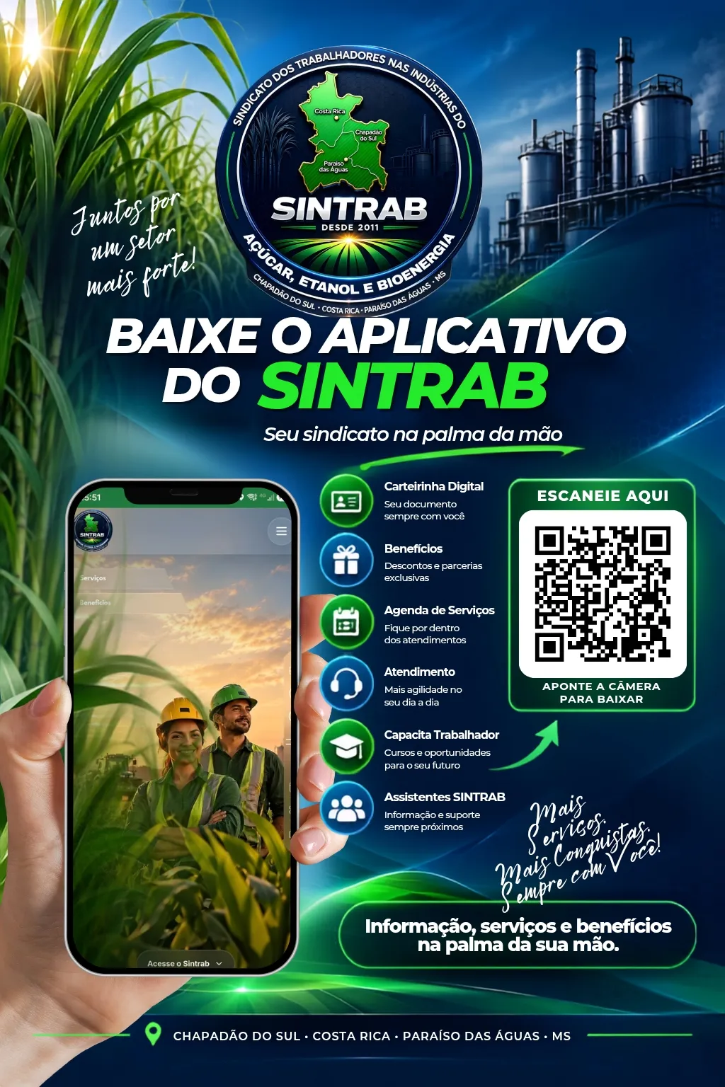 SINTRAB lança aplicativo exclusivo e amplia acesso dos trabalhadores a serviços, benefícios e informações